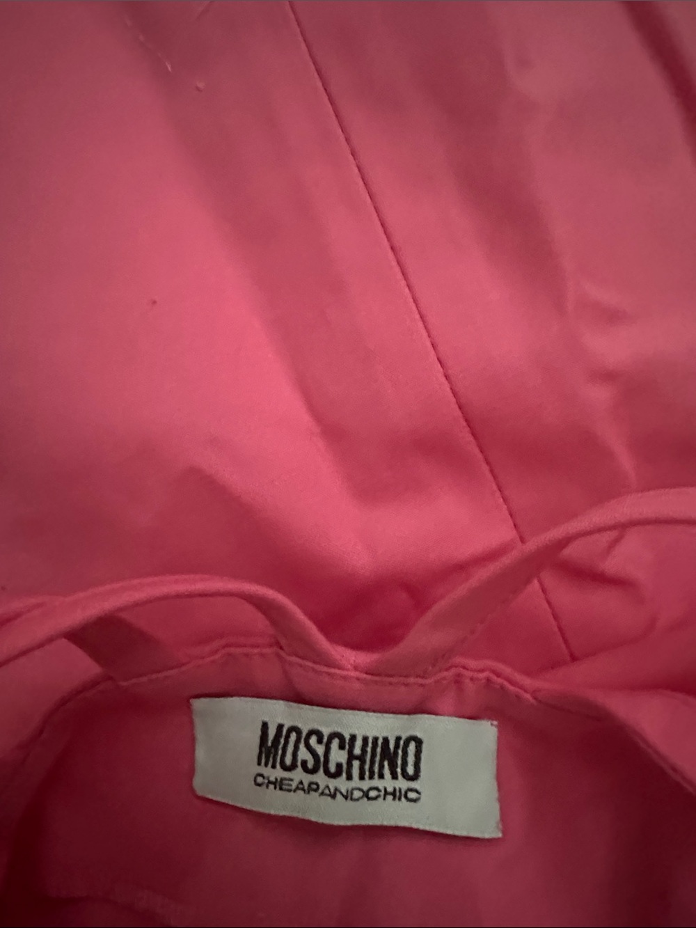 Moschino Hot Pink Lined Dress with Label - Picture 4 of 4
